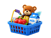 basket with bear